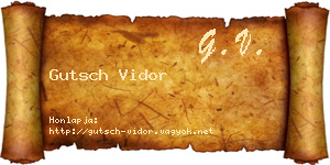 Gutsch Vidor névjegykártya